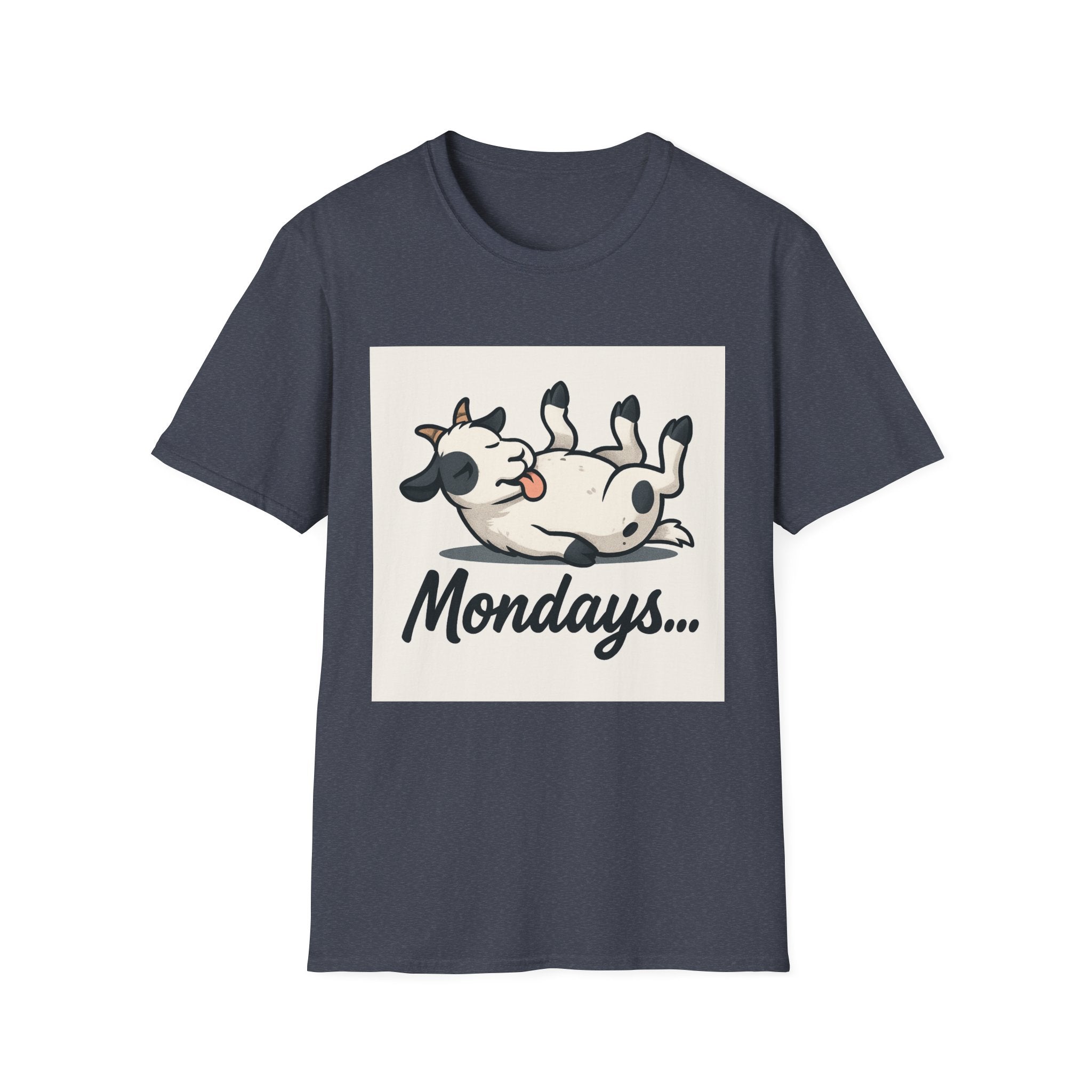 Graphic Unisex T-Shirt - 'I Hate Mondays' Lazy Cow Design