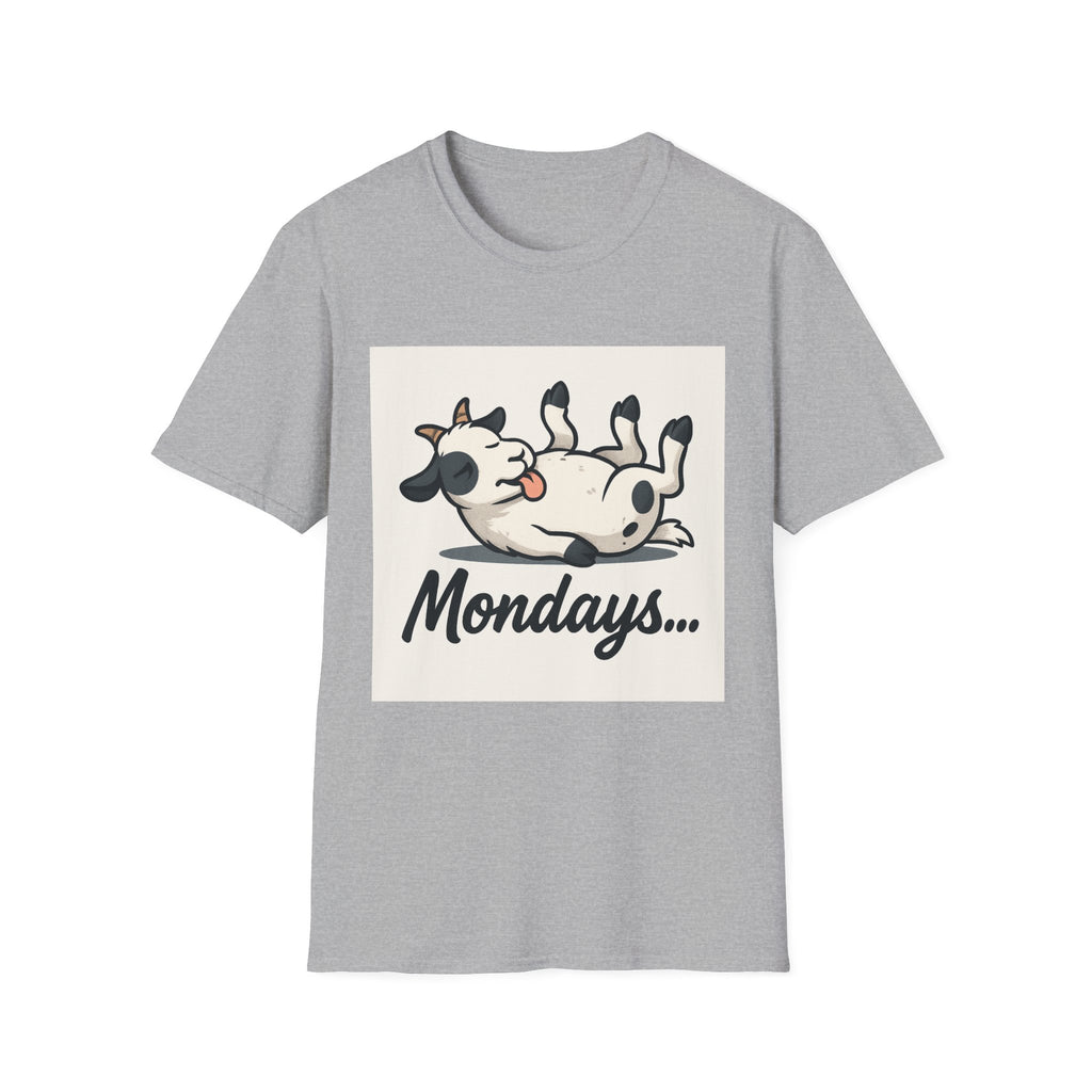 Graphic Unisex T-Shirt - 'I Hate Mondays' Lazy Cow Design