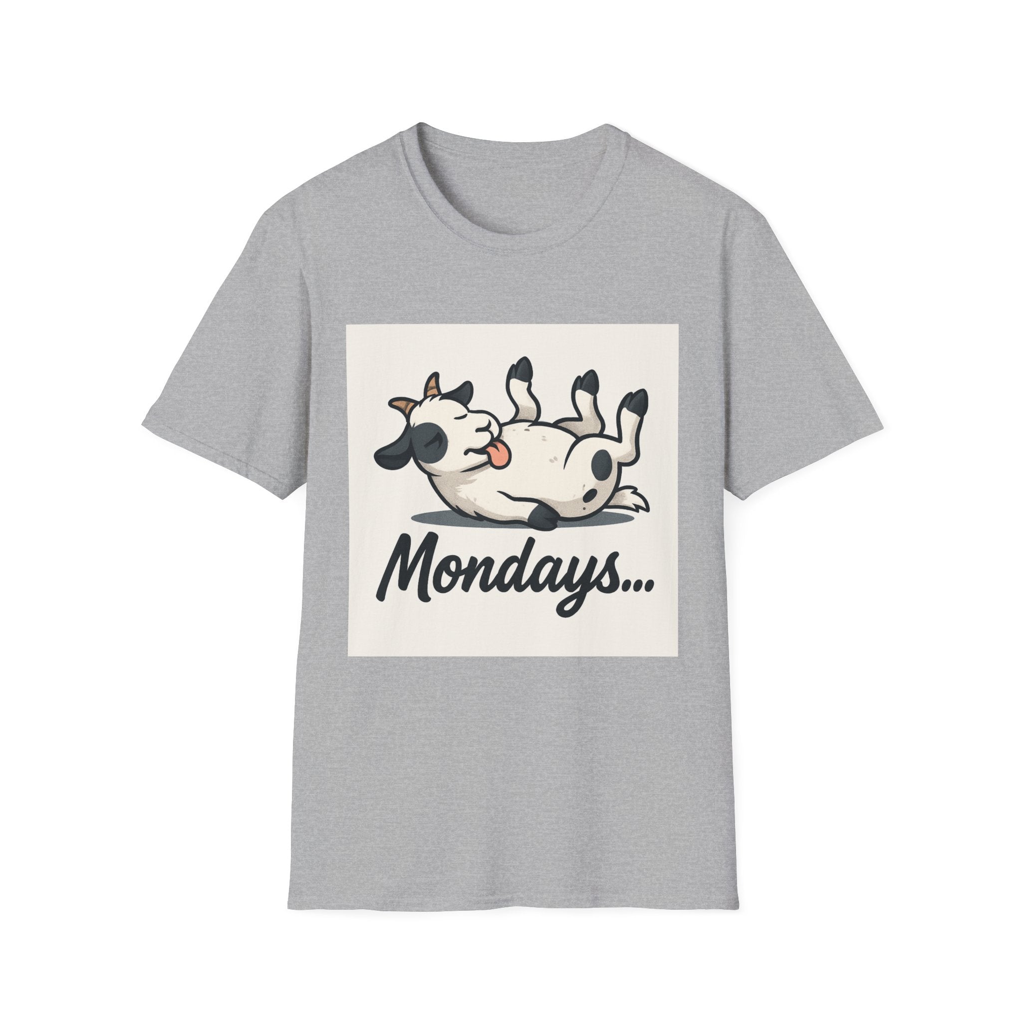 Graphic Unisex T-Shirt - 'I Hate Mondays' Lazy Cow Design