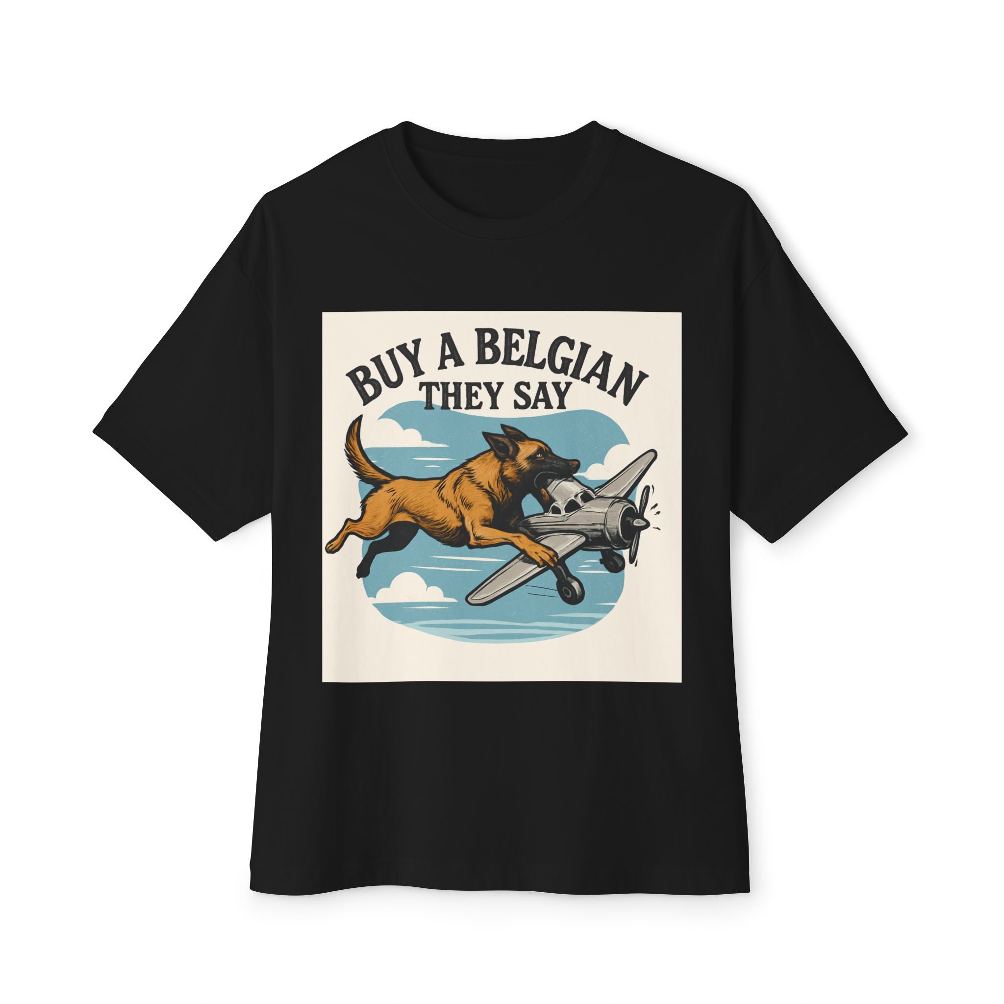 Unisex Oversized Boxy Tee- Belgian Malinois