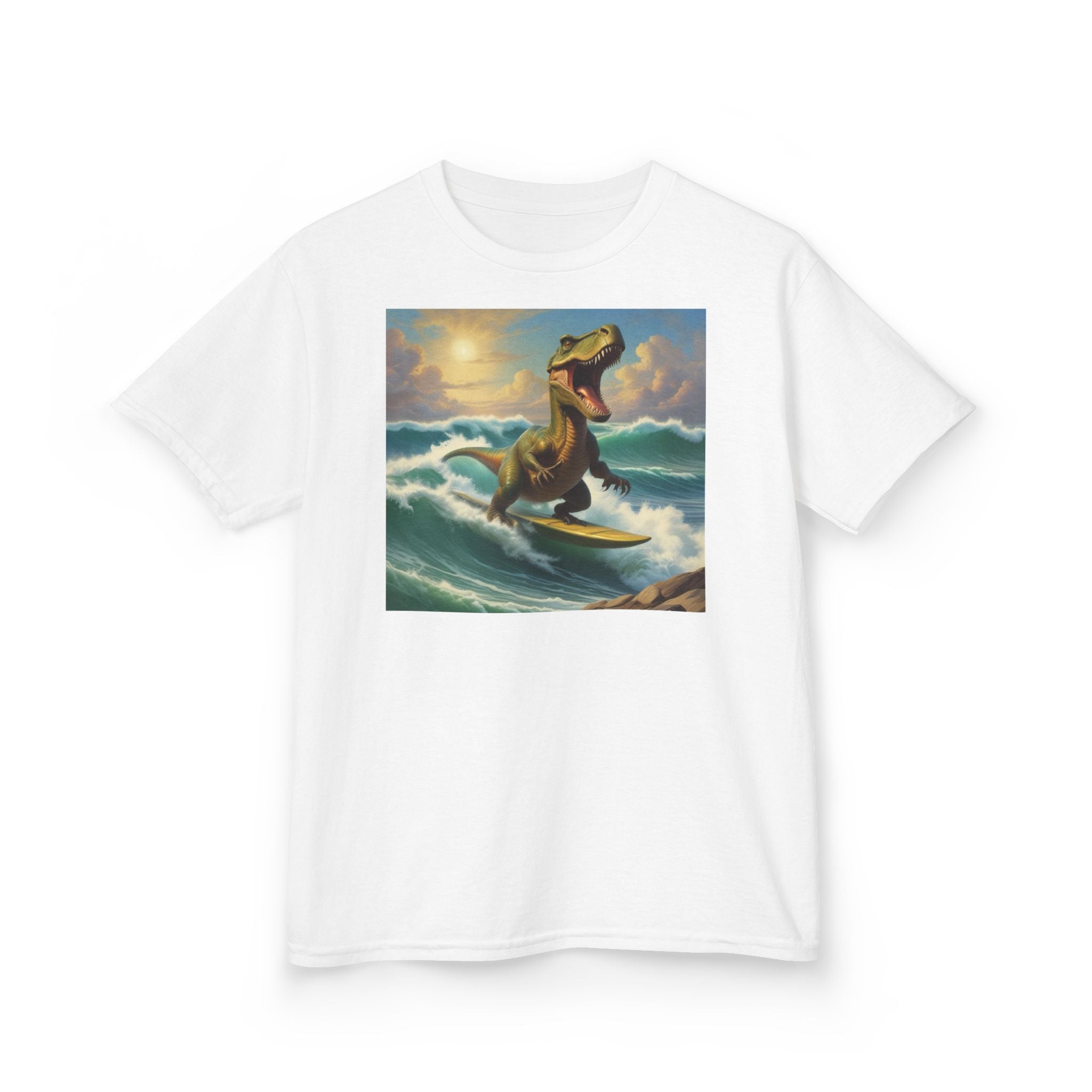 Surfing T-Rex Kids T-Shirt