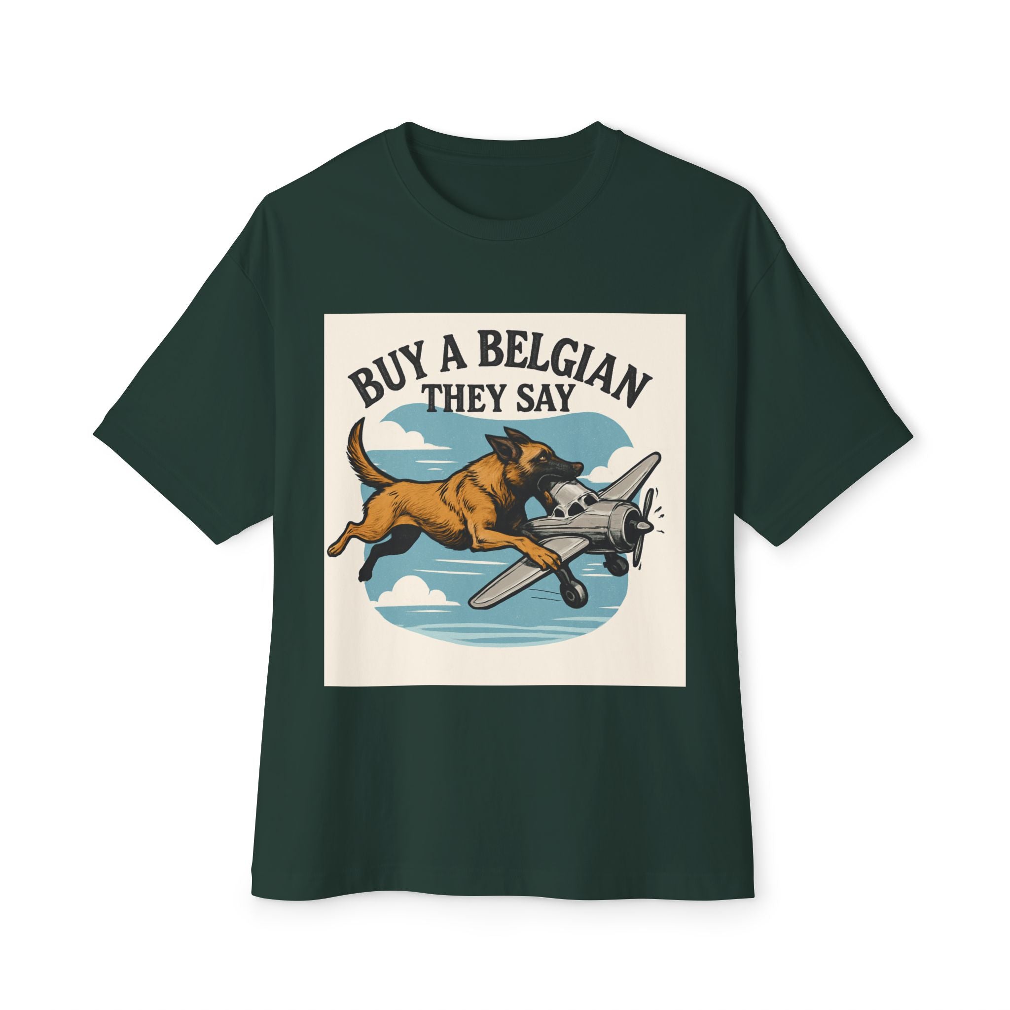 Unisex Oversized Boxy Tee- Belgian Malinois