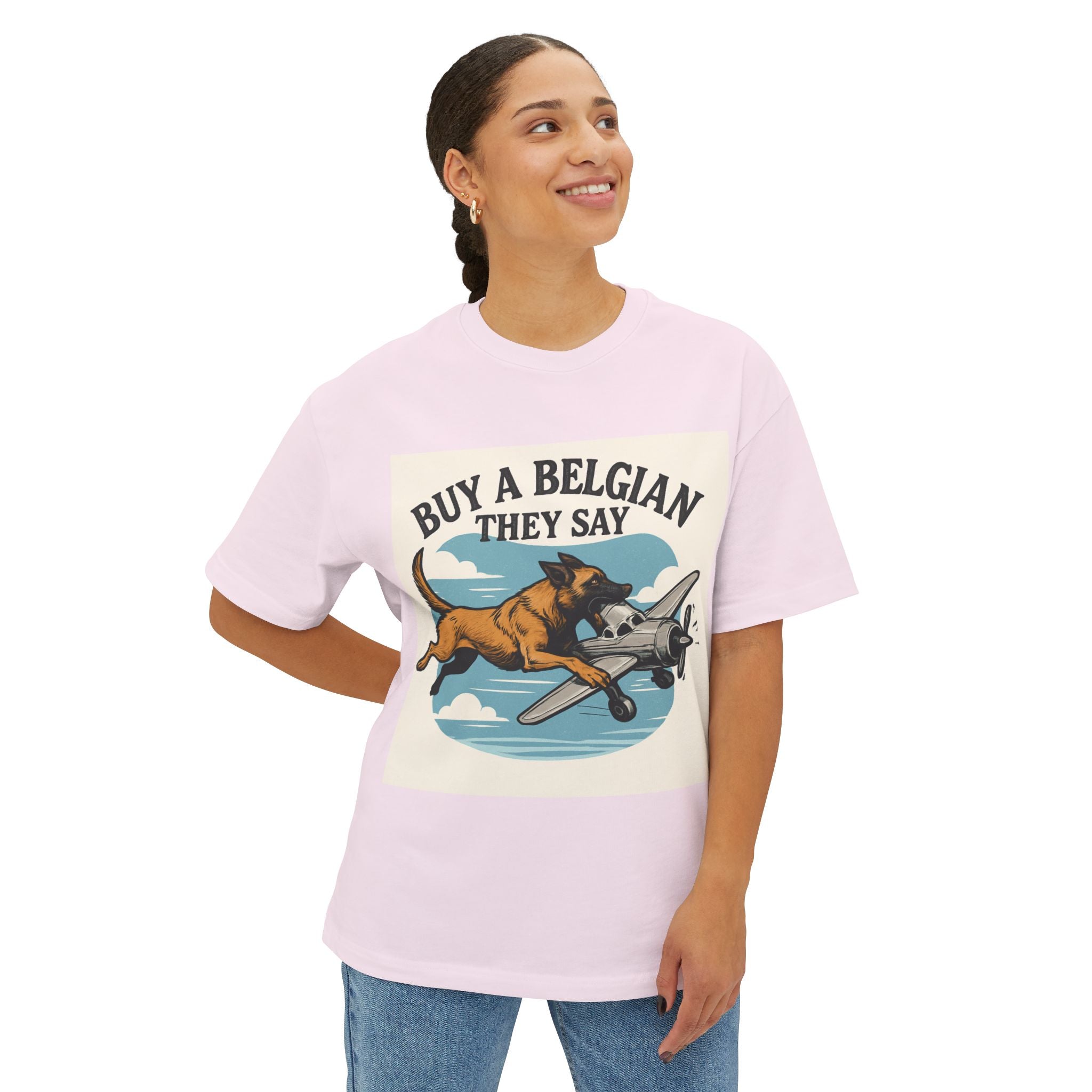 Unisex Oversized Boxy Tee- Belgian Malinois