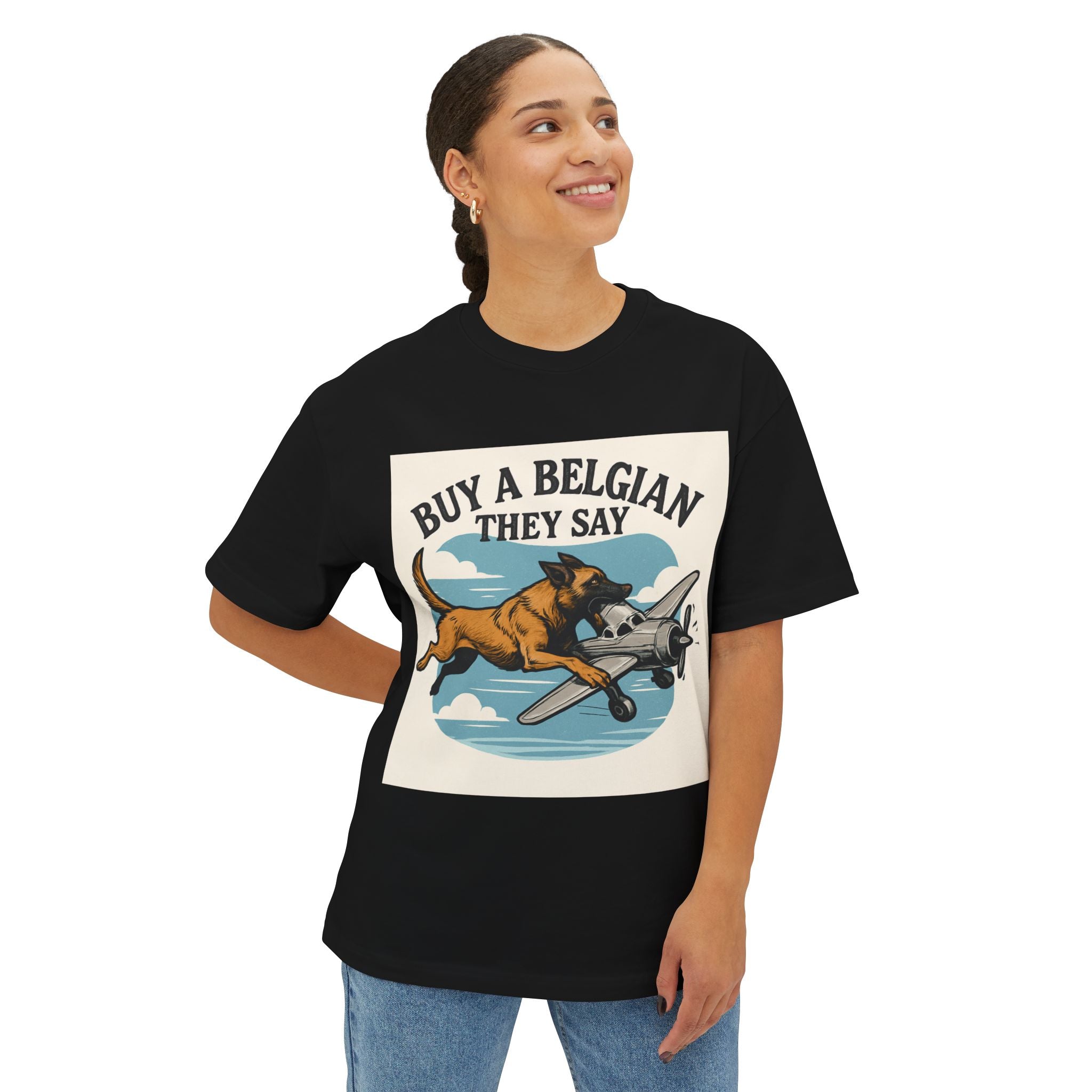 Unisex Oversized Boxy Tee- Belgian Malinois