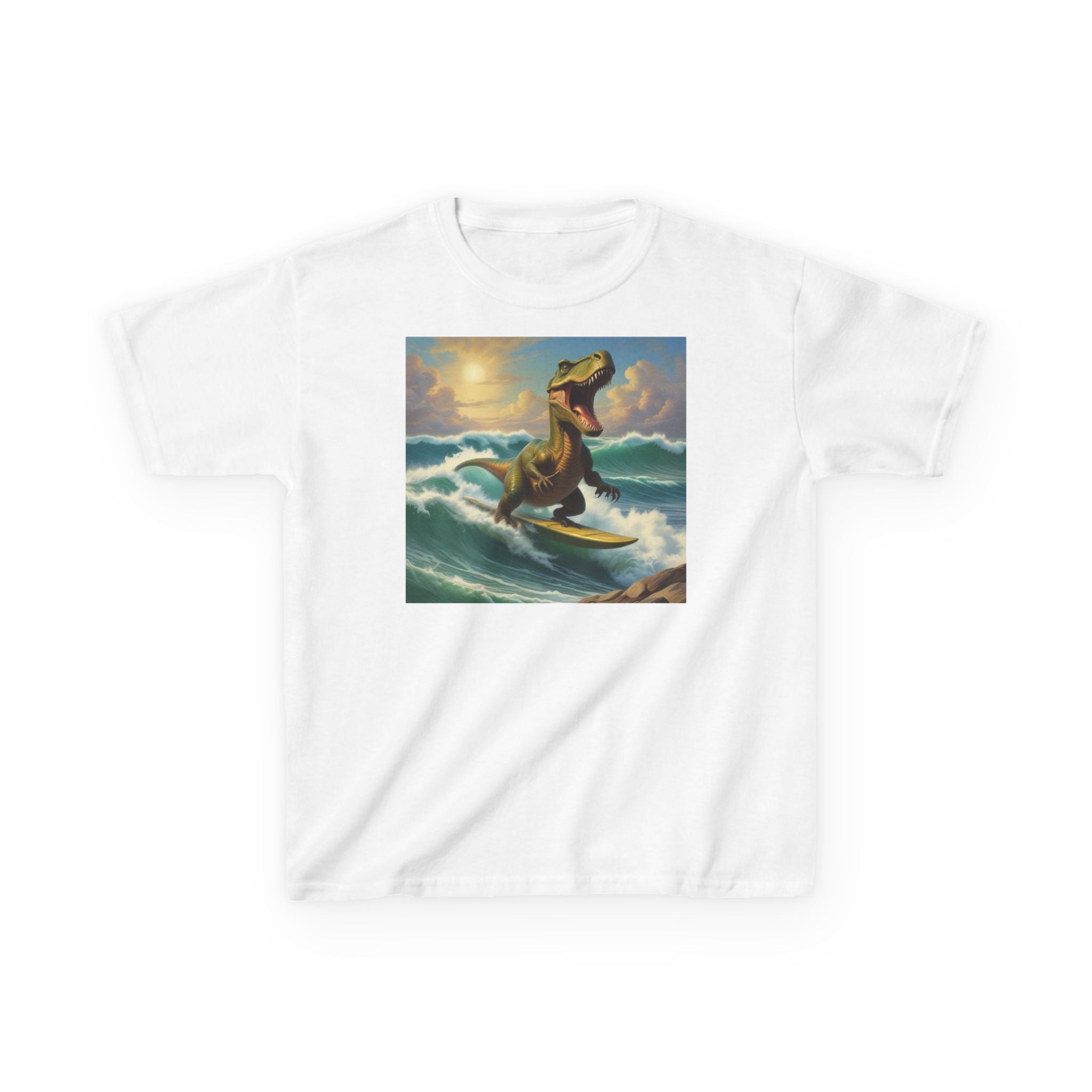 Surfing T-Rex Kids T-Shirt