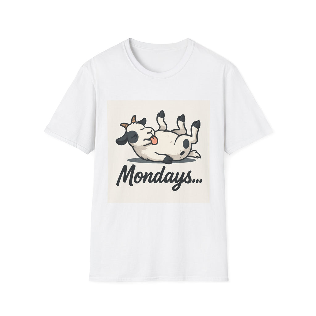 Graphic Unisex T-Shirt - 'I Hate Mondays' Lazy Cow Design