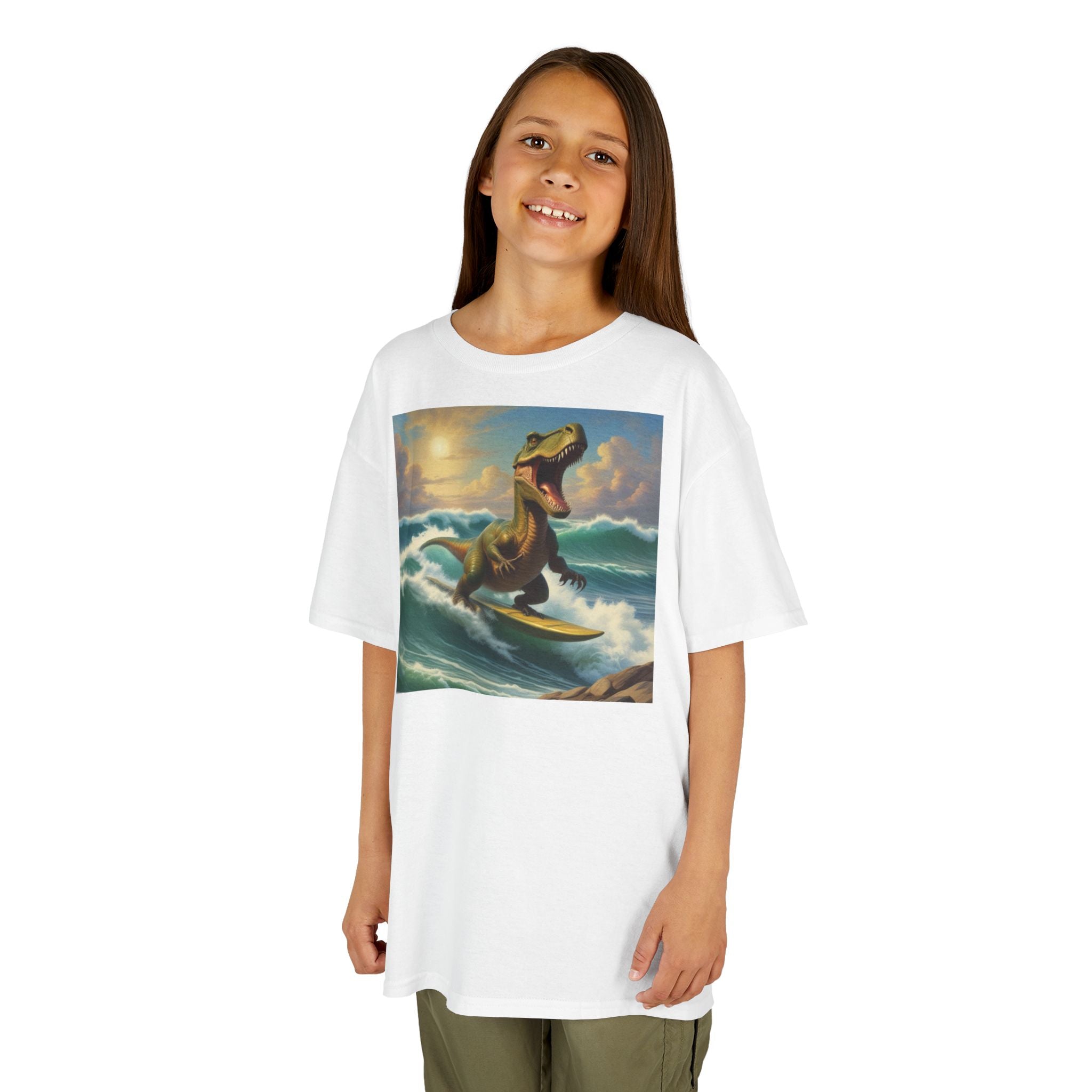 Surfing T-Rex Kids T-Shirt