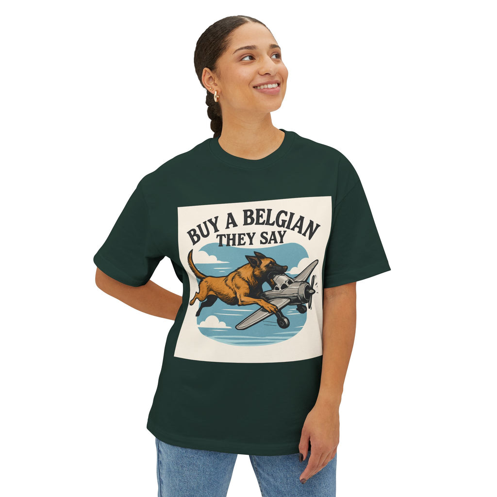 Unisex Oversized Boxy Tee- Belgian Malinois