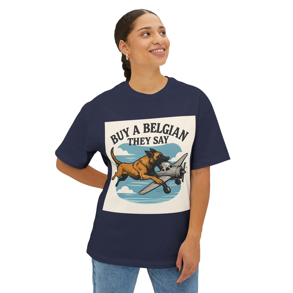 Unisex Oversized Boxy Tee- Belgian Malinois