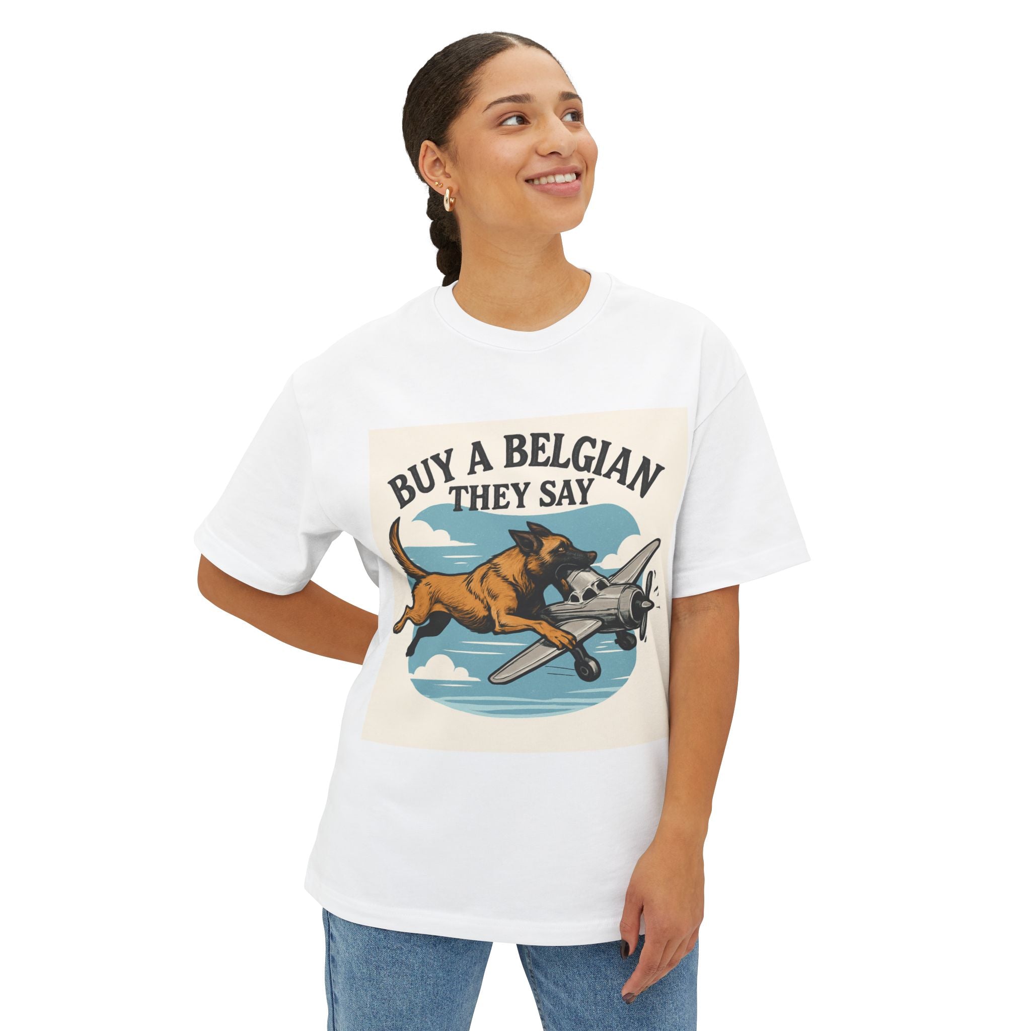 Unisex Oversized Boxy Tee- Belgian Malinois